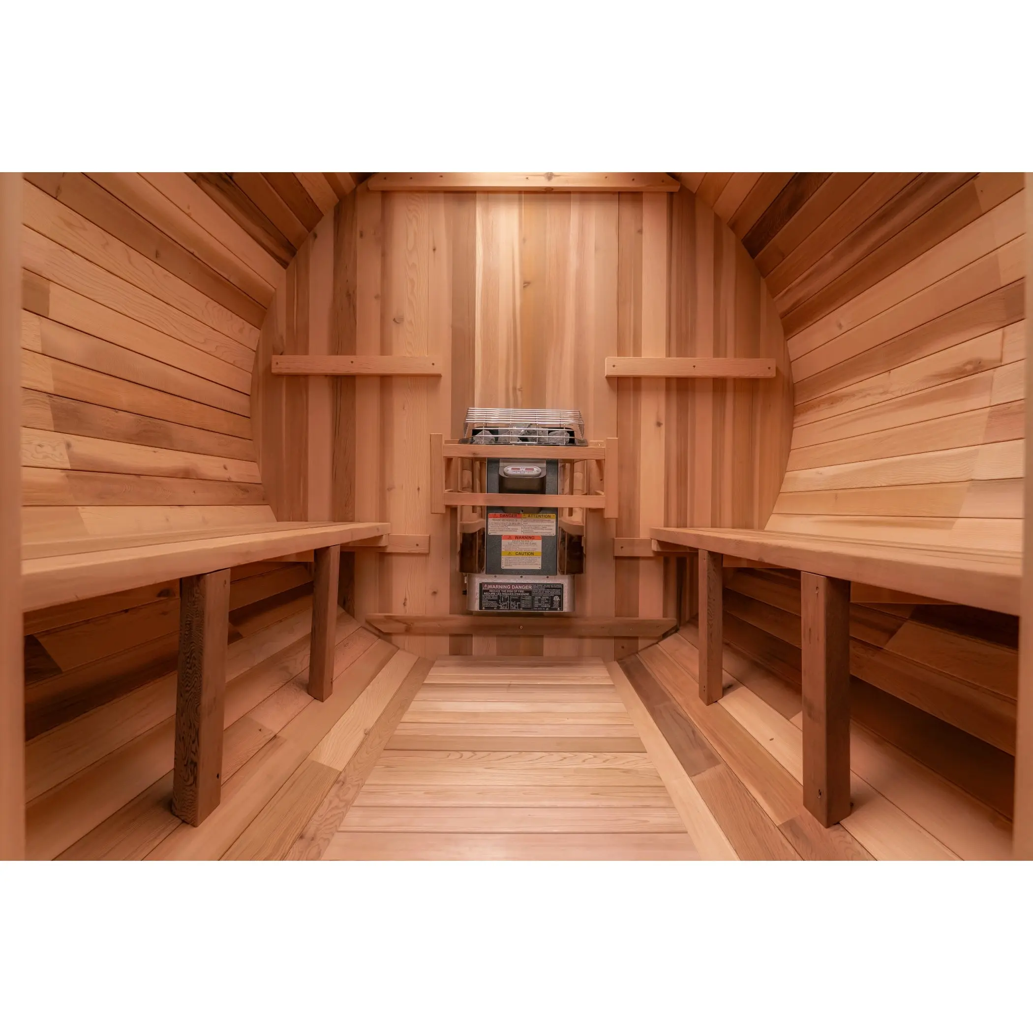 8 FT Classic Red Cedar Barrel Sauna - 6-8 Person - Image 4