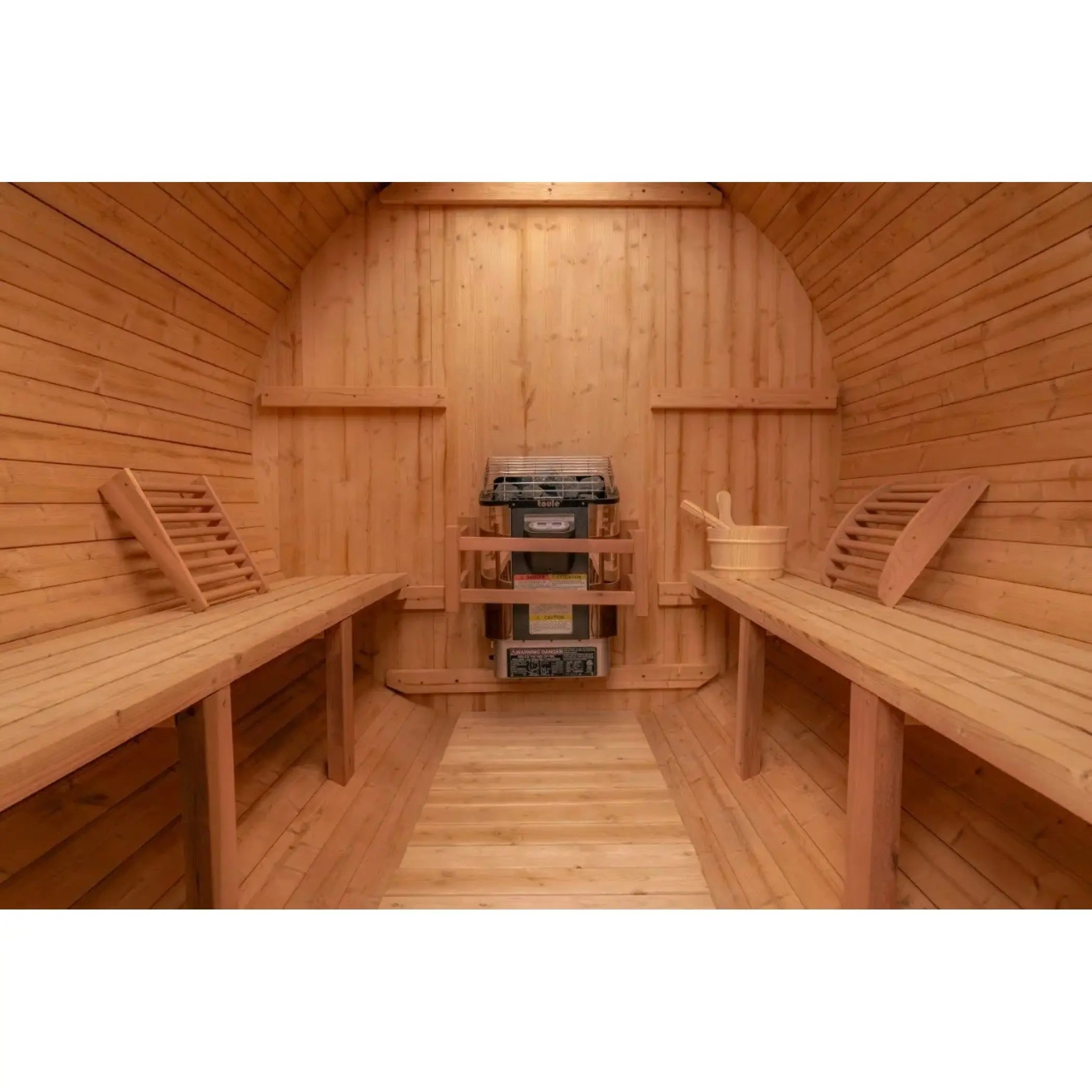 8 FT Classic Thermowood Barrel Sauna with Porch - 4-6 Person - Image 11