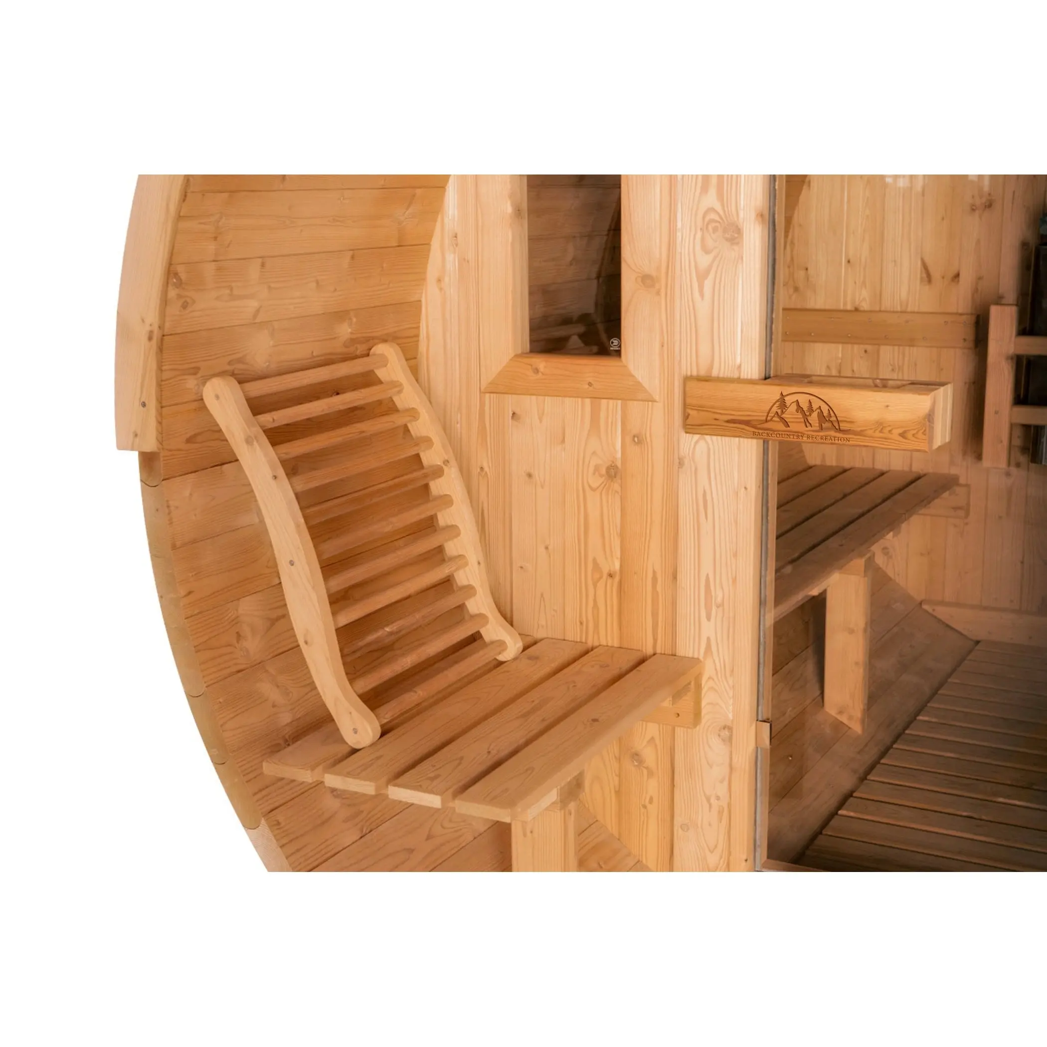 8 FT Classic Thermowood Barrel Sauna with Porch - 4-6 Person - Image 8